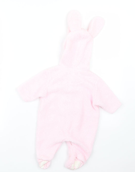 Earlydays Girls Pink Geometric Babydoll One Piece Size 0-3 Months