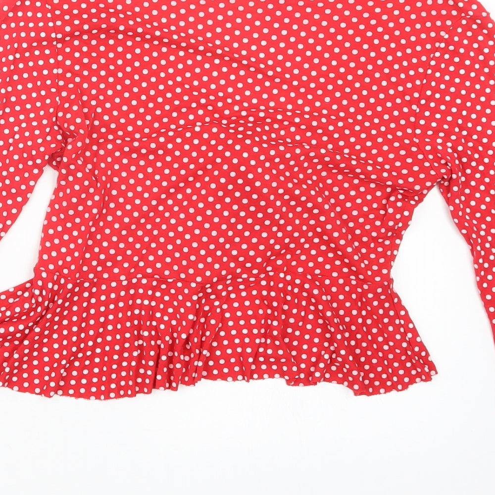 Womens UK Size 6 PRETTYLITTLETHING Red Basic T-Shirt