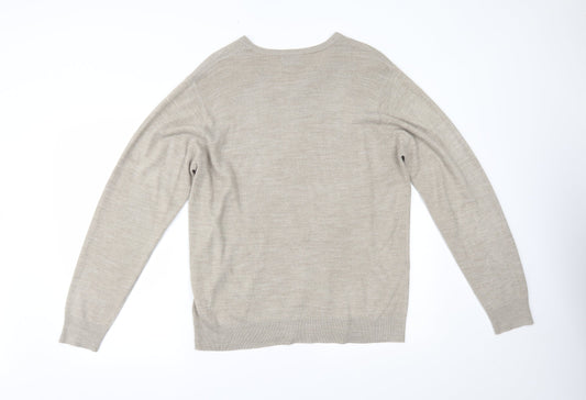 Marks and Spencer Mens Beige Pullover Jumper Size L