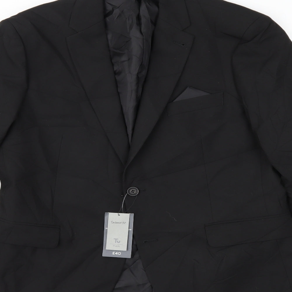 TU Mens Black   Jacket Blazer Size 40