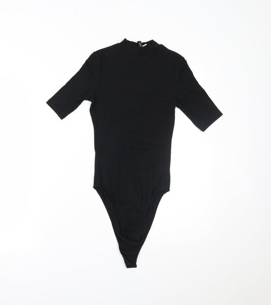 Womens UK Size XS H&M One-Piece Black Bodysuit