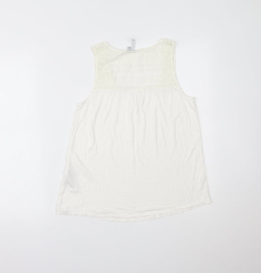 Womens UK Size 8 Forever New Ivory Basic Tank