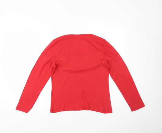 Bm Casual Womens Red Basic Blouse Size S