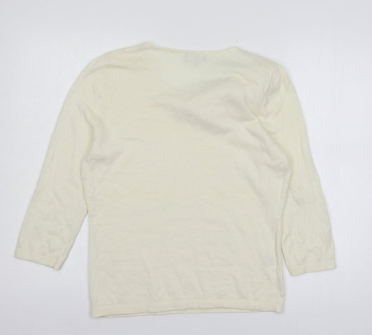 Soon Womens Ivory Knit Pullover Jumper Size 14