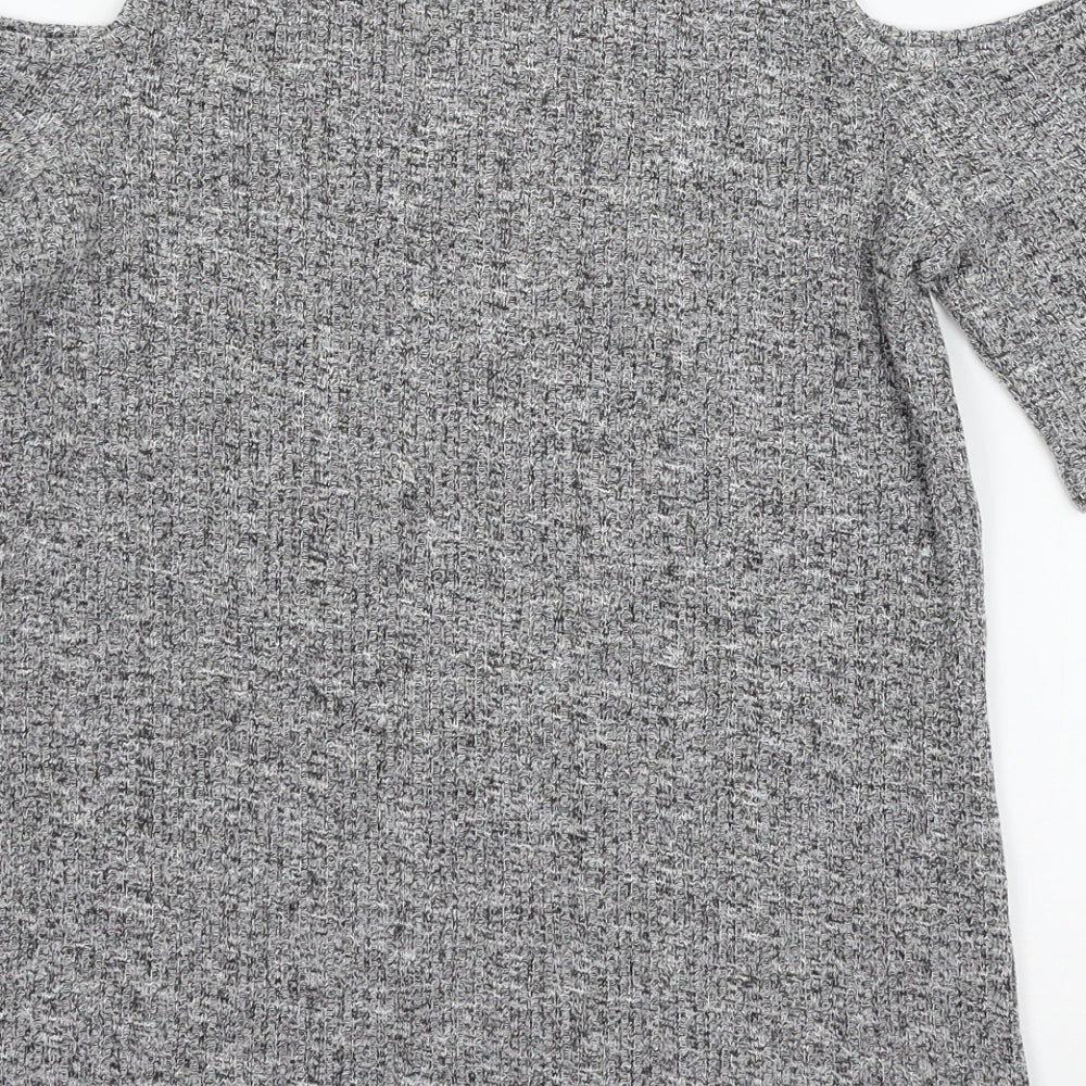 Womens UK Size 10 MArks Grey Basic T-Shirt