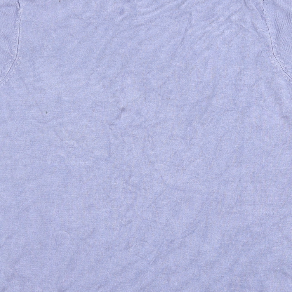Womens UK Size 6 Marks Blue Basic T-Shirt