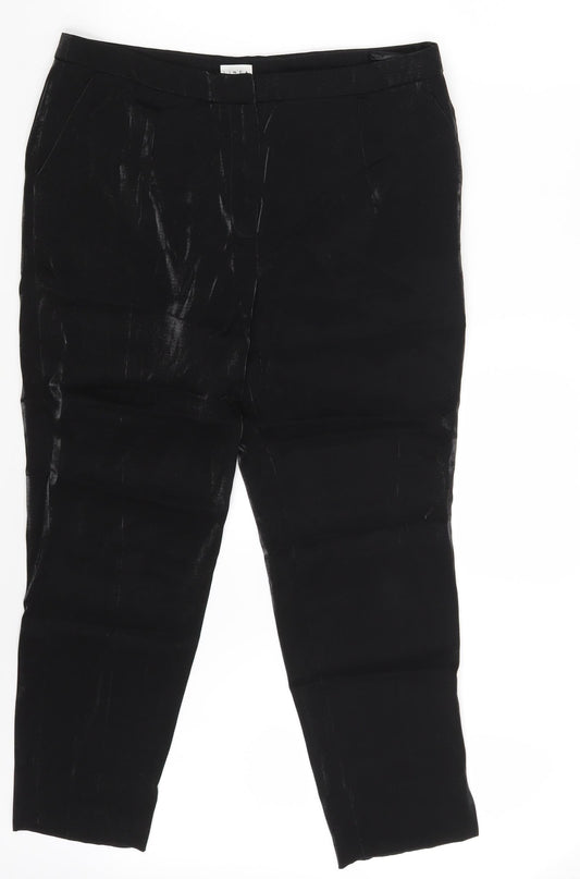 Womens UK Size 12 Linea Regular Fit Chino Black Trousers