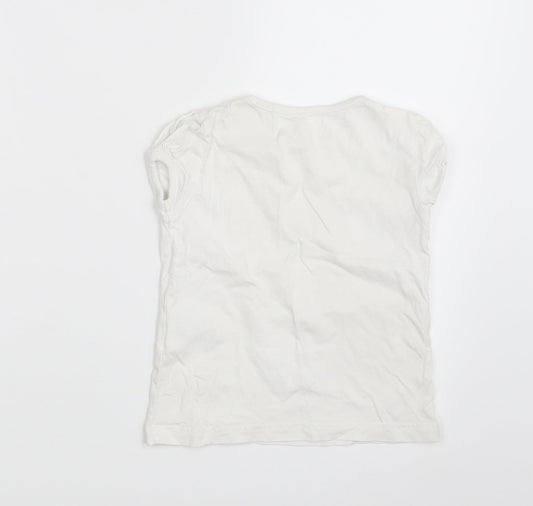 George Girls White Basic T-Shirt Size 4-5 Years