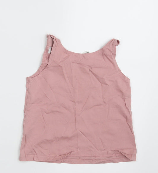 H&M Girls Pink Animal Print Basic Tank Size 4-5 Years - Butterfly