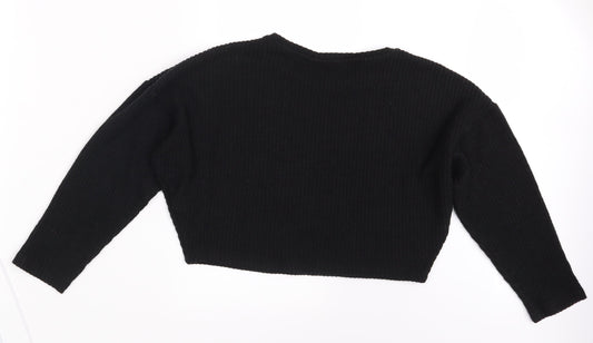 H&M Girls Black Pullover Jumper Size 11-12 Years