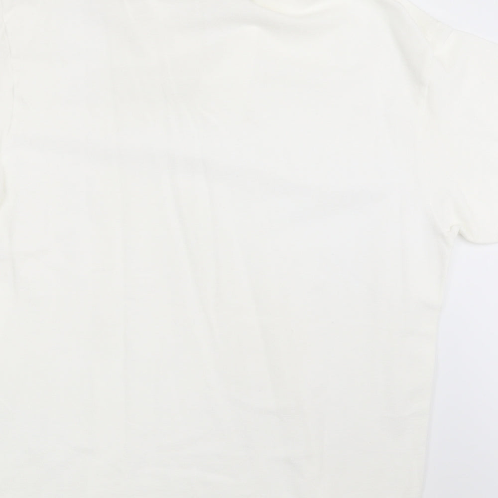 M&S Mens Ivory Batik Polo Size M