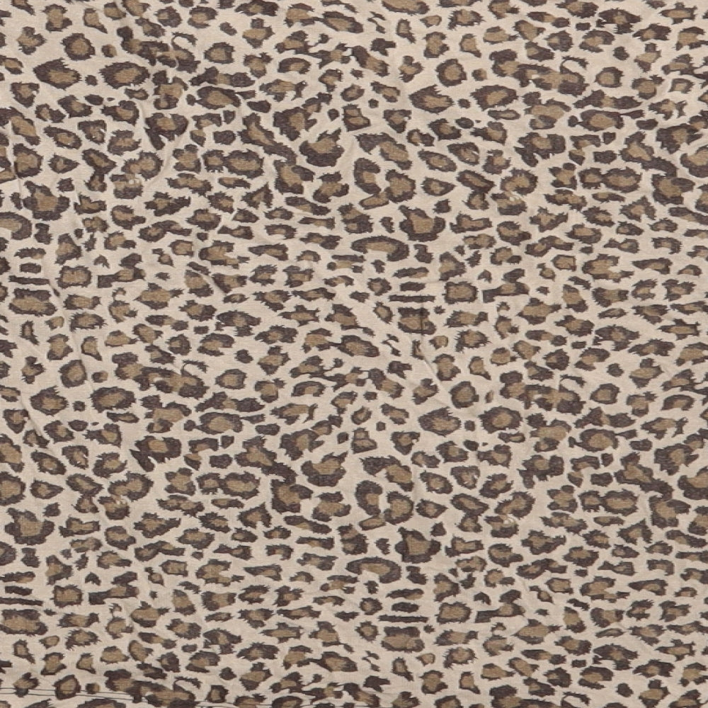 F&F Womens Brown Animal Print Basic T-Shirt Size 14