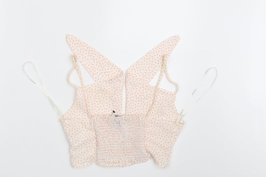 Primark Womens White Polka Dot Camisole Tank Size 8