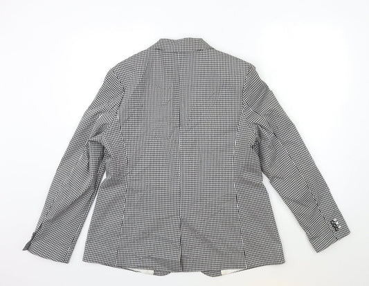Marks and Spencer Womens Black Check  Jacket Blazer Size 14
