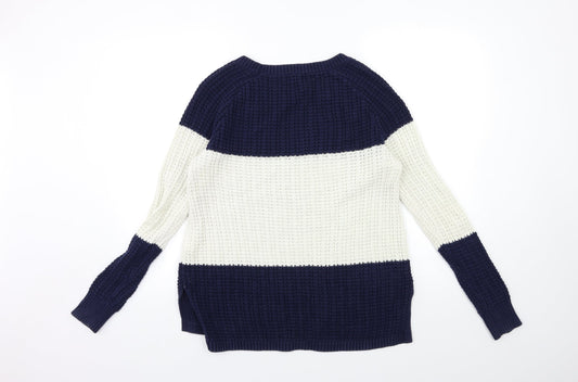 Gap Womens Blue Striped Knit Pullover Jumper Size S
