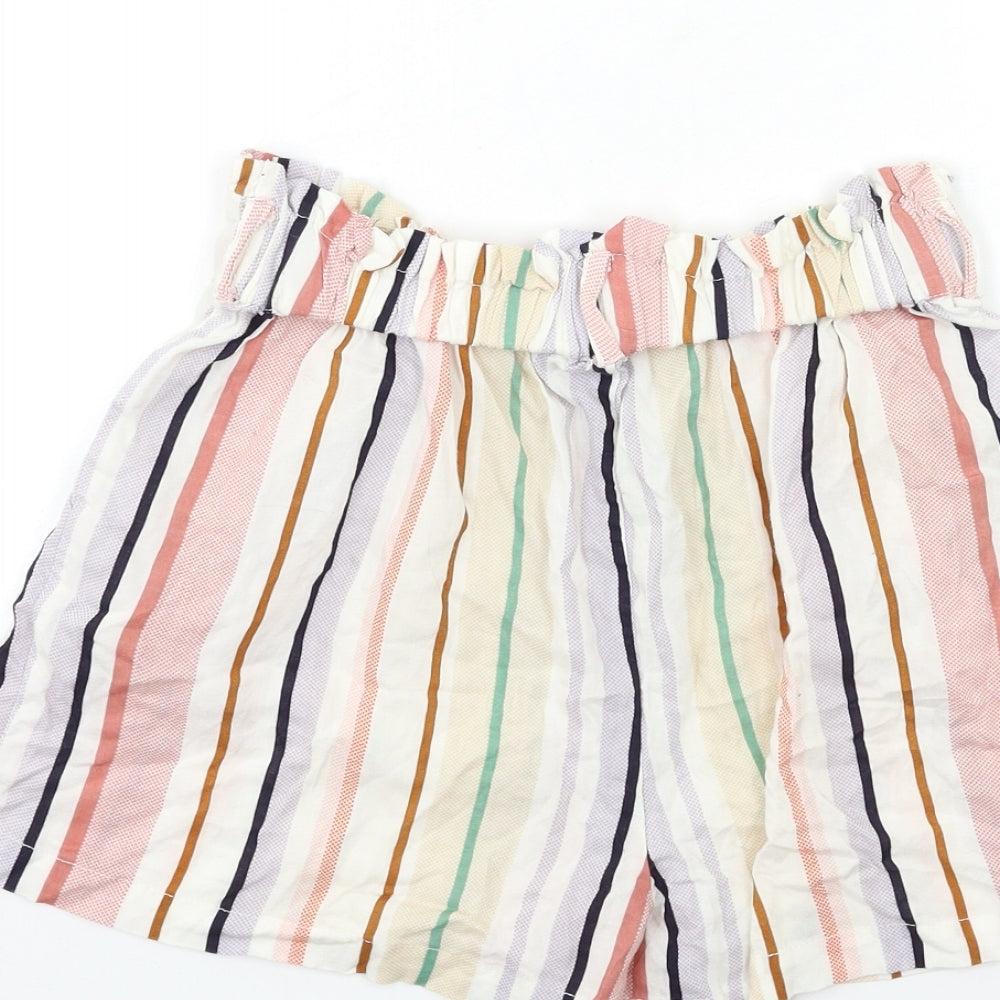 Primark Womens White Striped Bermuda Shorts Size 6