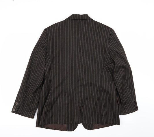 tiagu.s Womens Brown Striped Jacket Blazer Size 14