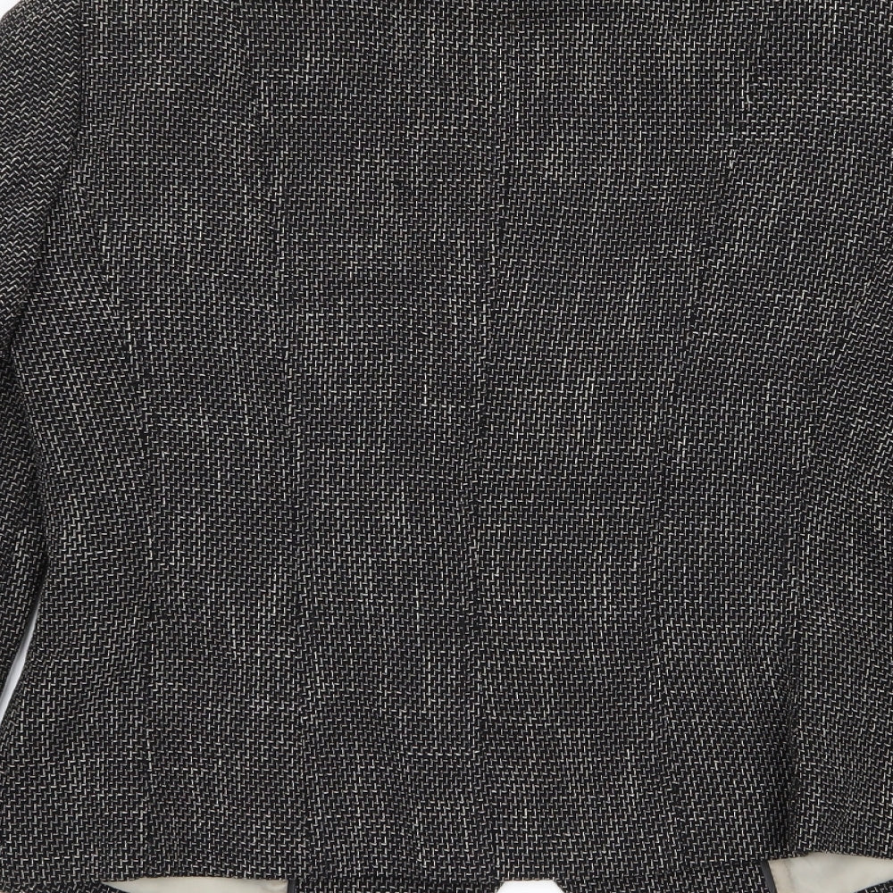 M&S Womens Black Geometric Jacket Blazer Size 10