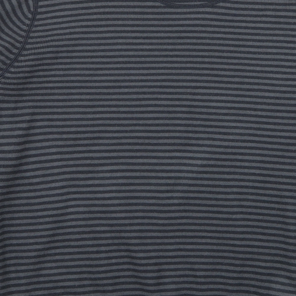 Asda George Mens Grey Striped  Pullover Jumper Size M