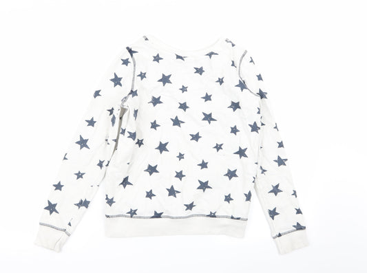 M&Co Boys White Pullover Jumper Size 11-12 Years - star design