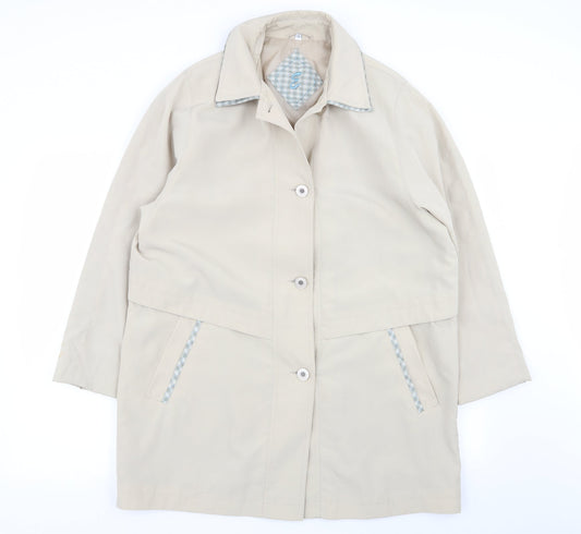 Womens UK Size 14 Evans Beige Overcoat