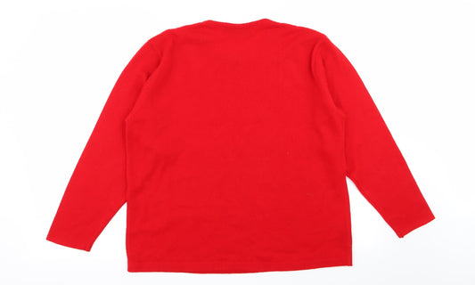 Womens UK Size L akal Red Pullover Jumper