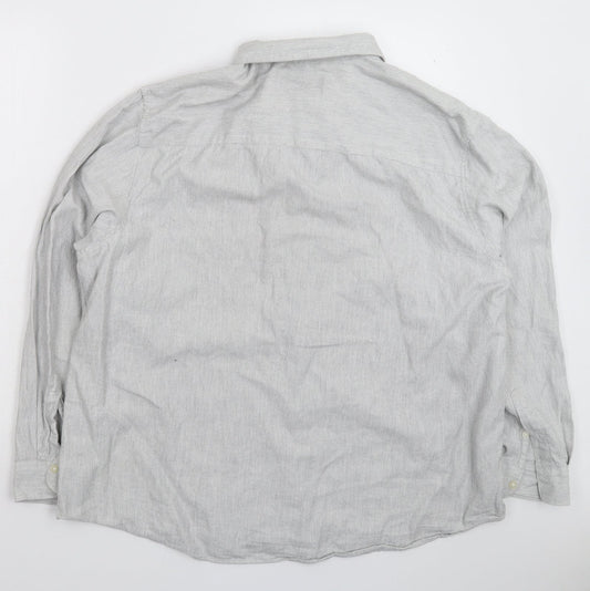TU Mens Grey Button-Up Size 2XL