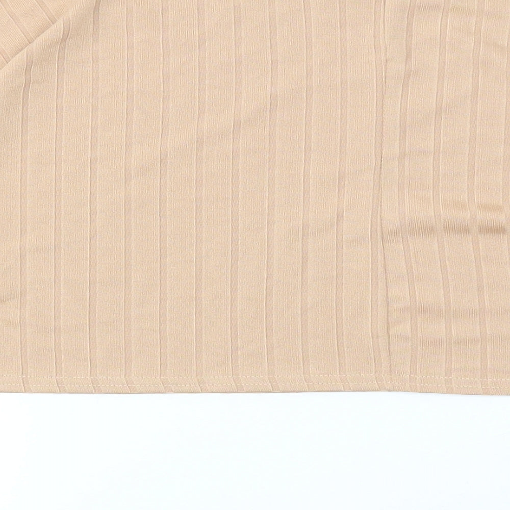 Nasty Gal Womens Beige Basic T-Shirt Size 10
