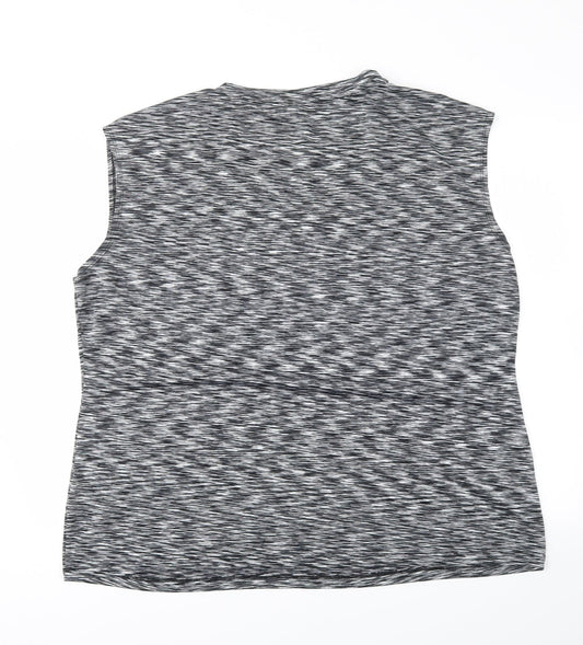 Preworn Womens Grey Basic T-Shirt Size 2XL