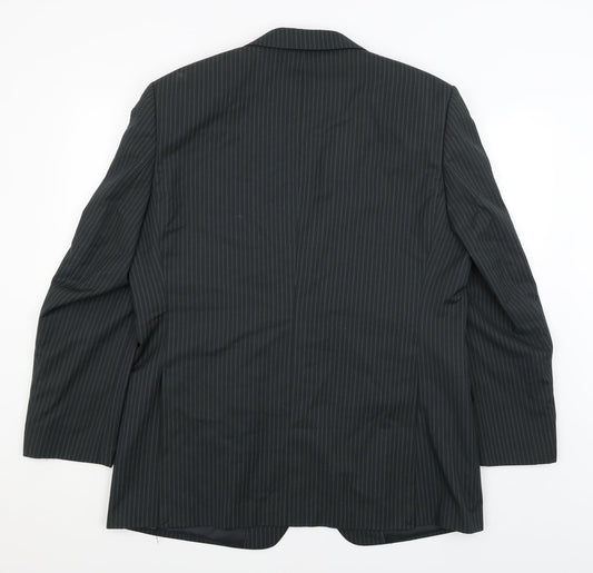 George Mens Green Striped Jacket Blazer Size XL