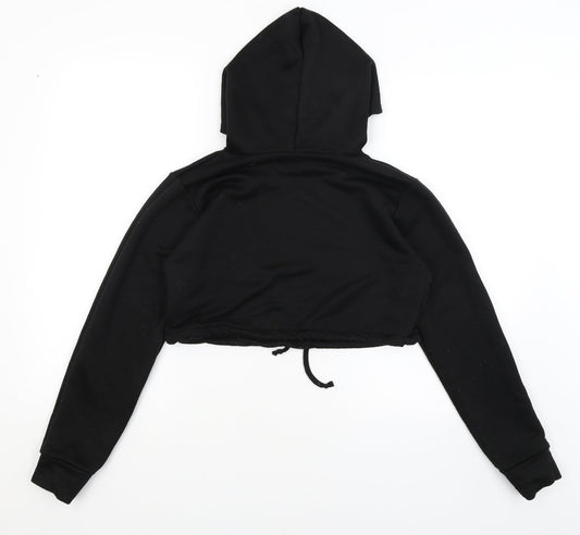 Boohoo Womens Black Pullover Hoodie Size 8