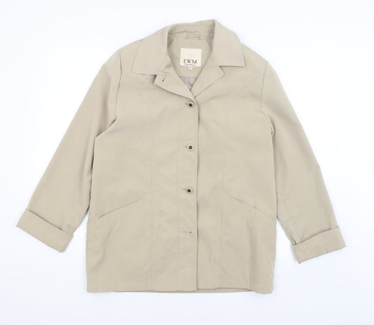 Womens UK Size 12 EWM Beige Overcoat