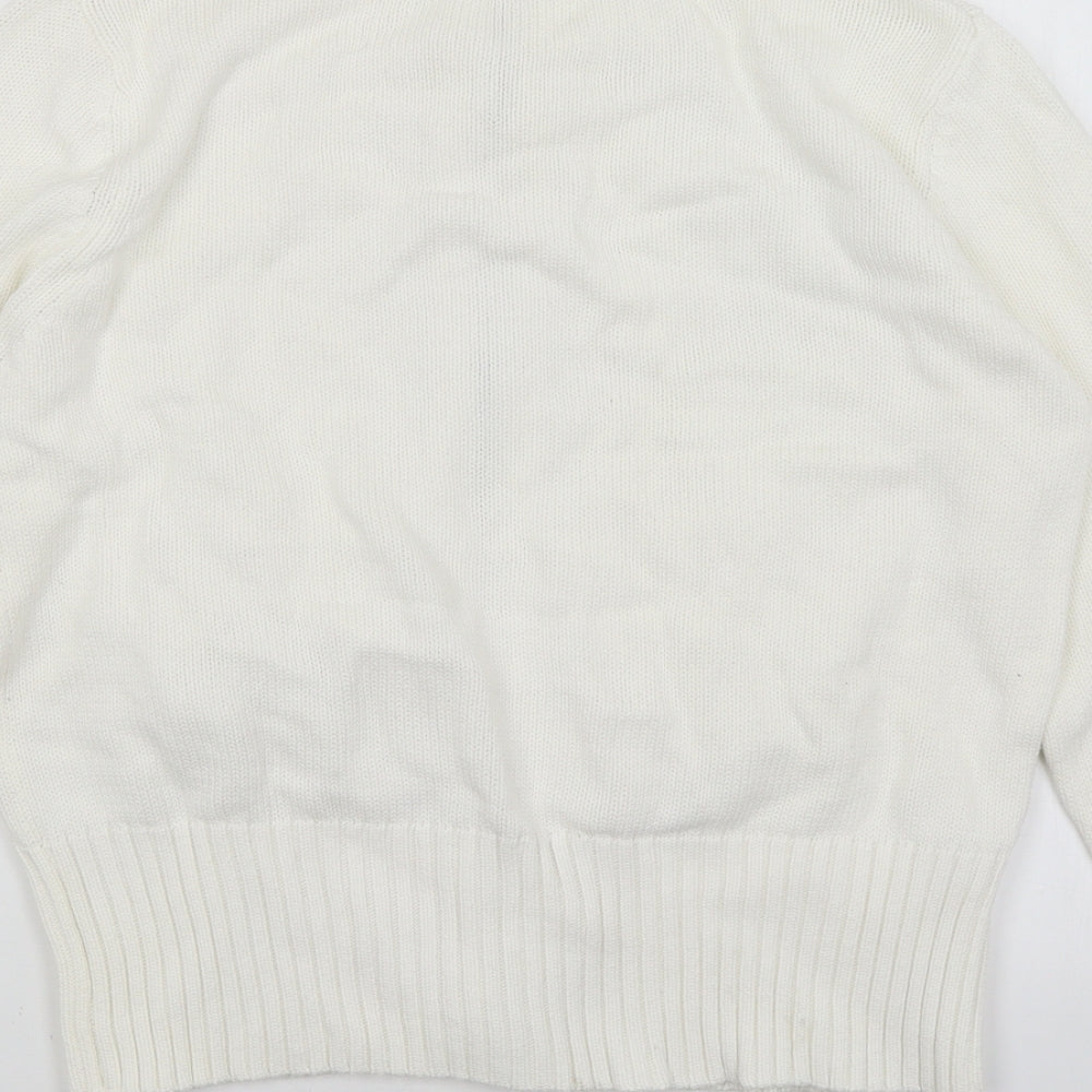 Womens UK Size 16 Papaya White Full Zip Jumper