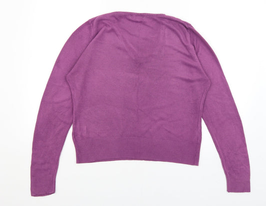 Ann McCartney Womens Purple Pullover Jumper Size L