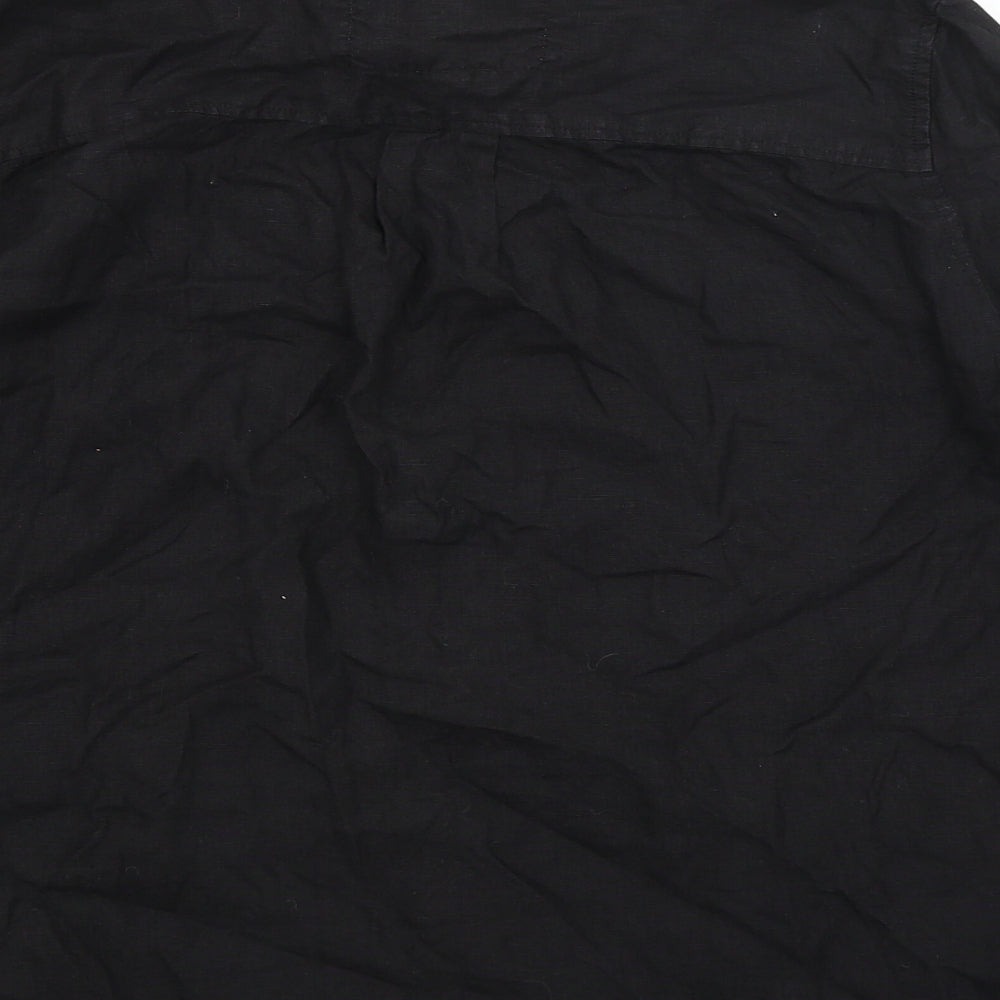 Womens UK Size M Weekend Black Basic Button-Up