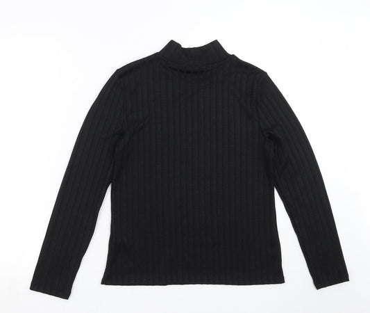 F&F Womens Black Striped Pullover Jumper Size 12