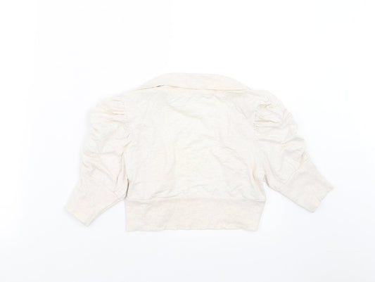 Primark Womens Ivory Shrug Jumper Size 10 - Ruched Sleeve