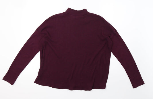 H&M Womens Purple Knit Pullover Sweatshirt Size M