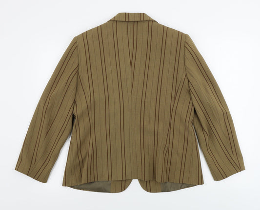 bruxelas Womens Brown Striped Jacket Blazer Size 38 - 30inch chest