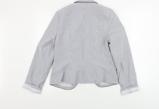 Atmosphere Womens Blue Striped  Jacket Sport Coat Size 12