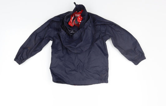 Preworn Girls Black Rain Coat Coat Size 3-4 Years