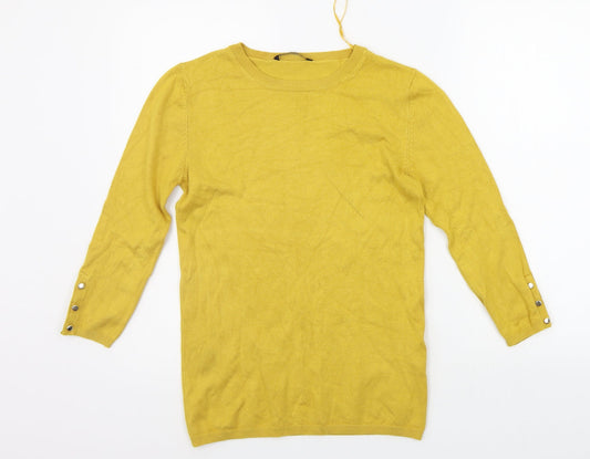 Womens UK Size M Stradivarius Yellow Pullover Jumper
