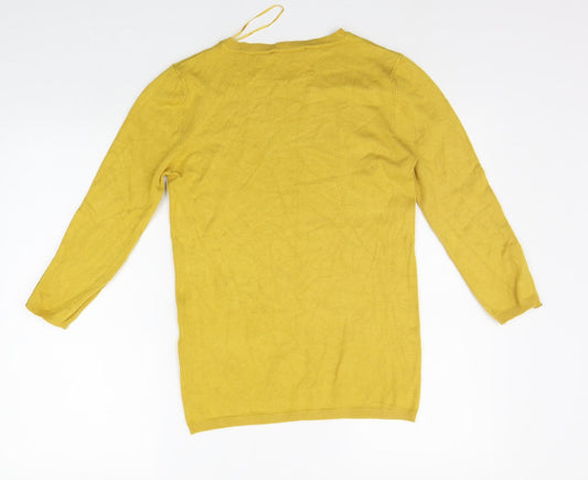 Womens UK Size M Stradivarius Yellow Pullover Jumper