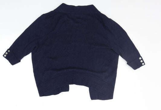 Womens UK Size 10 BHS Blue Cardigan Jumper