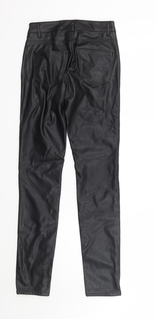Womens UK Size 4 H&M Regular Fit Black Trousers