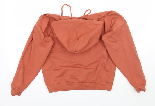 Boohoo Womens Orange Pullover Hoodie Size 6