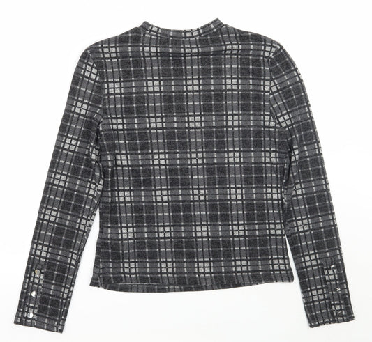 Primark Womens Grey Check Basic T-Shirt Size 10