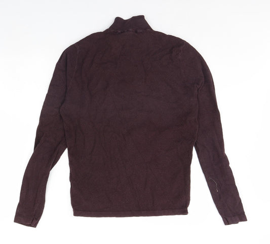 Red Herring Mens Purple Henley Jumper Size S