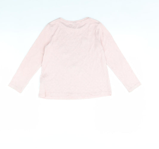 H&M Girls Pink Pullover Jumper Size 6 Years - Follow Your Heart