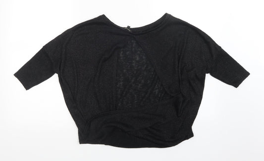 Womens UK Size 6 River Island Black Basic Blouse
